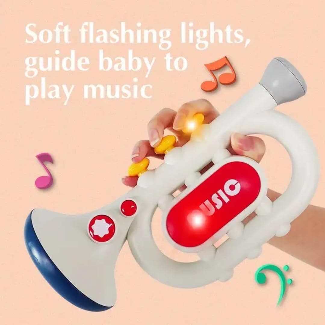 Baby Musical Instruments Toy – Trumpet, Piano Keyboard & Guitar | Light & Sound Learning Toys for Kids | Early Music Education, Developmental Play , Gift for Boys & Girls (Trumpet) — view 5