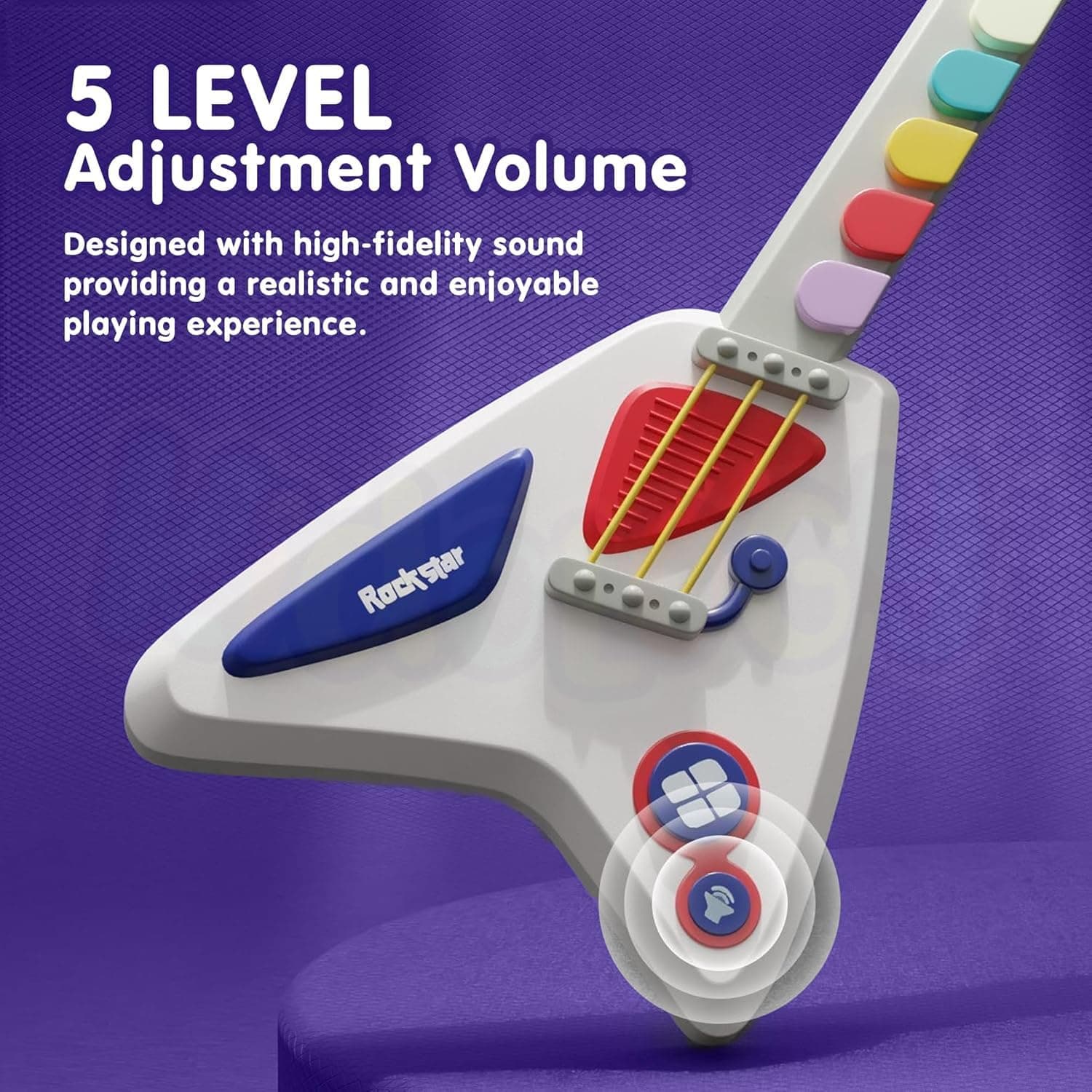 Baby Musical Instruments Toy – Trumpet, Piano Keyboard & Guitar | Light & Sound Learning Toys for Kids | Early Music Education, Developmental Play , Gift for Boys & Girls (Guitar) — view 5
