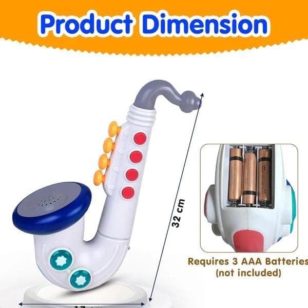 Saxophone Musical Instrument for Kids, Mouth Organ Trumpt Horn Musical Toy for Kid Girls & Boys, Sound and Light Up Music Instrument for Children (Megaphone) — view 2