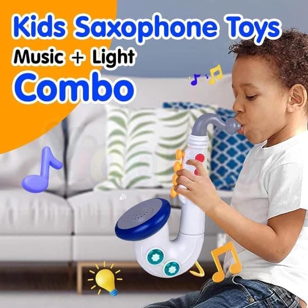 Saxophone Musical Instrument for Kids, Mouth Organ Trumpt Horn Musical Toy for Kid Girls & Boys, Sound and Light Up Music Instrument for Children (Megaphone) — view 7