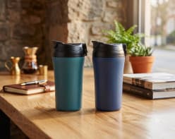 Flip-Lid Sipper Travel Tumbler Bottle | Solid Colour Coffee & Water Sipper For Office, School & Travel | Color As Per Stock | 1 Pcs