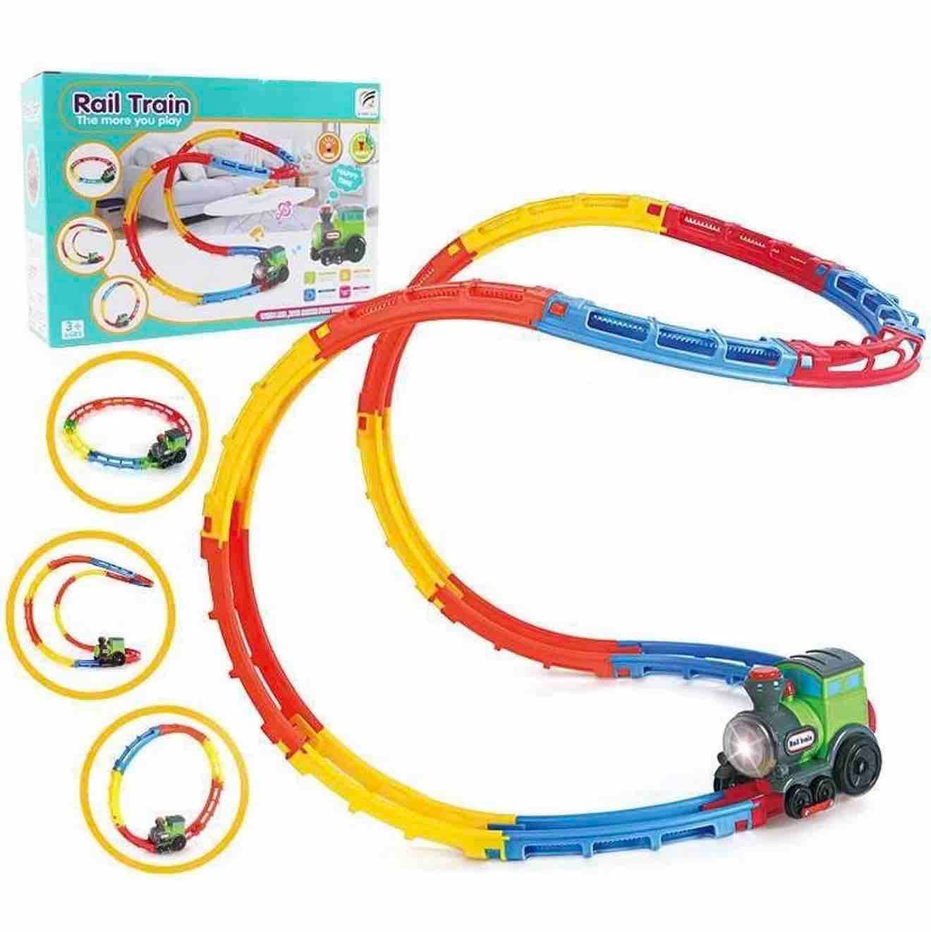 Rollercoaster Flip Track Train Set With Light & Music | Loop Rail Train Toy For Kids | Battery Operated — view 3