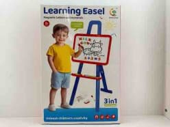 3 In 1 Learning Easel Board For Kids | Magnetic Letters & Numerals Drawing Board With Stand | Ages 3+
