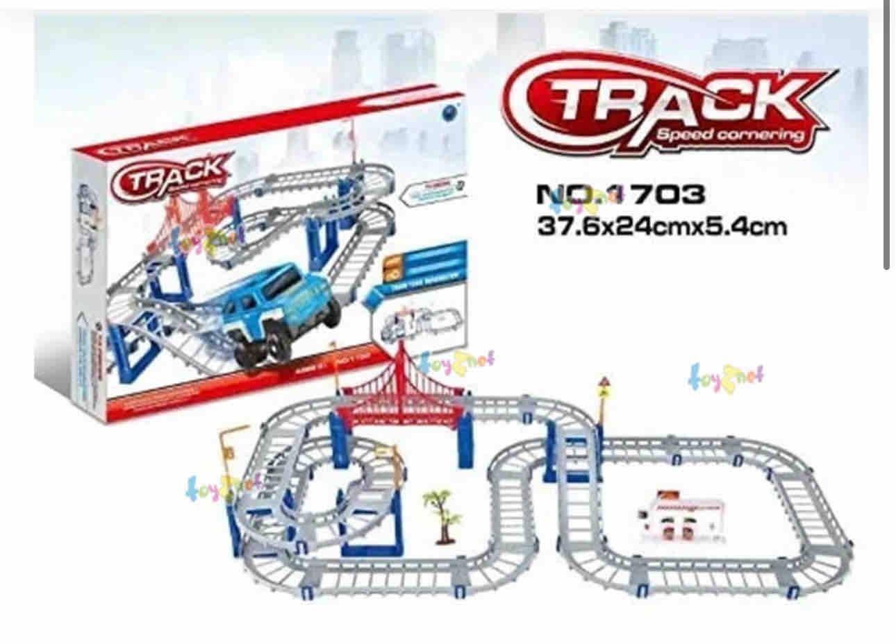 DIY Big Size Car Track Set With Lights | Speed Cornering Racing Track With Bridge For Kids
