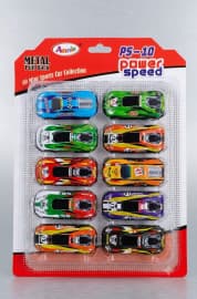 Metal Pull Back Mini Sports Car Set of 10 Pcs | Tin Metal Power Speed Cars | Color as per Stock dispatched