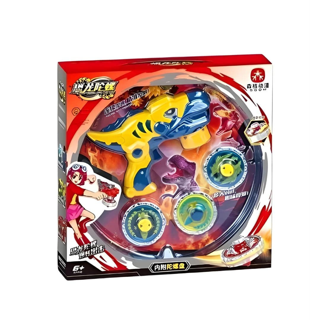 Kidoyz Beyblade Battle Gyro Spinning Top Battle Set for Kids | High Speed Fighting Tops with Arena & Launchers | Gyro Style Combat Gyroscope Toy | Gift for Boys & Girls Ages 8+ (Dino Gyro) — view 5