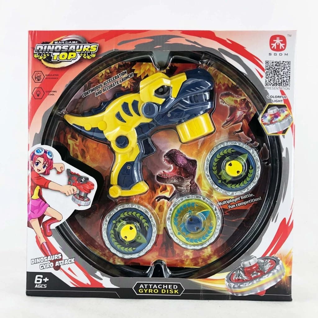 Kidoyz Beyblade Battle Gyro Spinning Top Battle Set for Kids | High Speed Fighting Tops with Arena & Launchers | Gyro Style Combat Gyroscope Toy | Gift for Boys & Girls Ages 8+ (Dino Gyro) — view 8