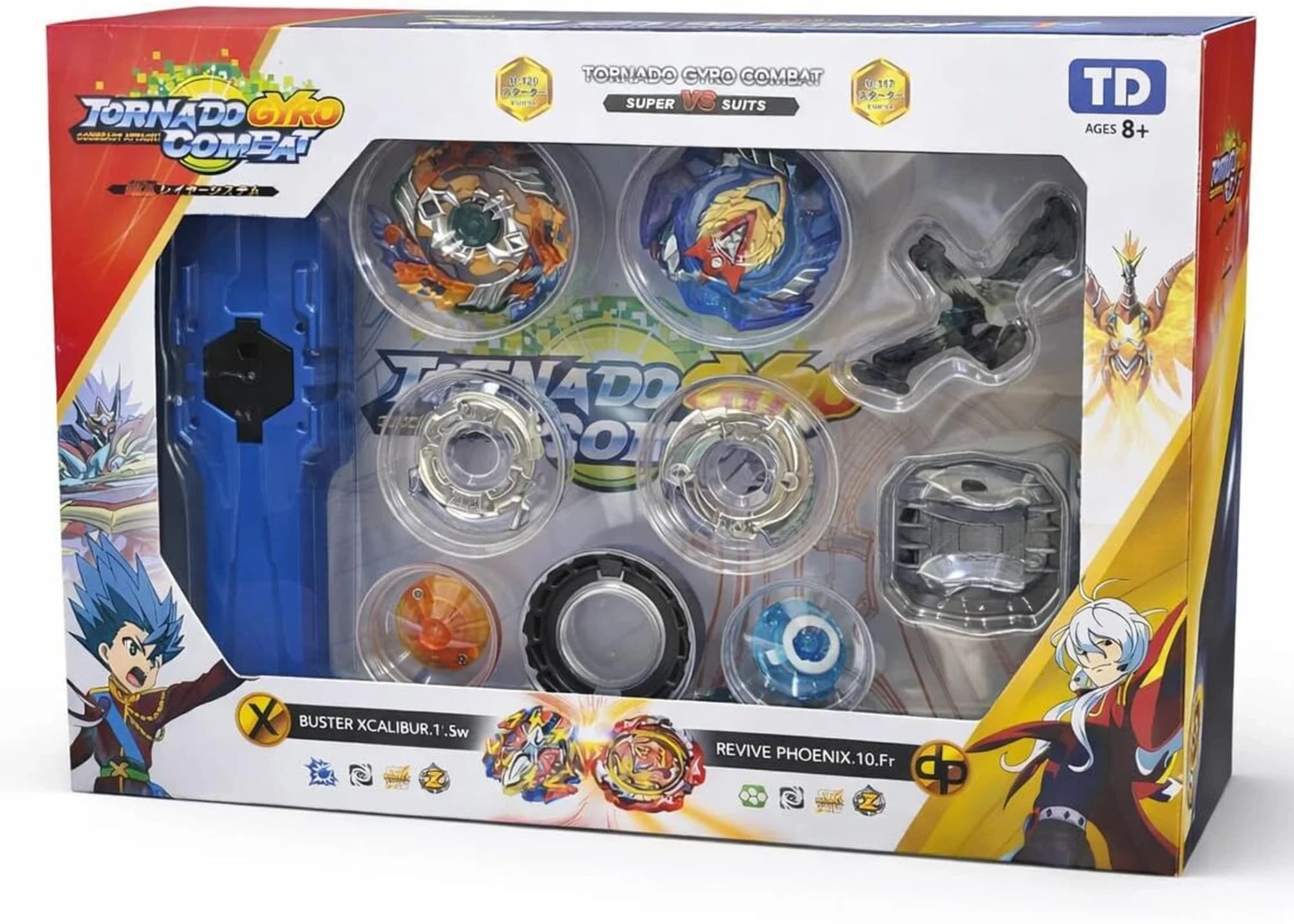 Battling Beyblade Top Burst Gyro Beyblade Battle Set with 2 Spinning Tops, 1 Launcher, Rapidcords, and Portable Storage Box