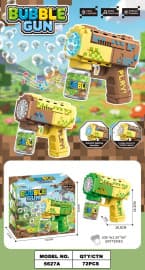 Minecraft Style Pixel Bubble Gun with Lights & Music | Automatic Bubble Blaster Toy for Kids | Color as per Stock dispatched