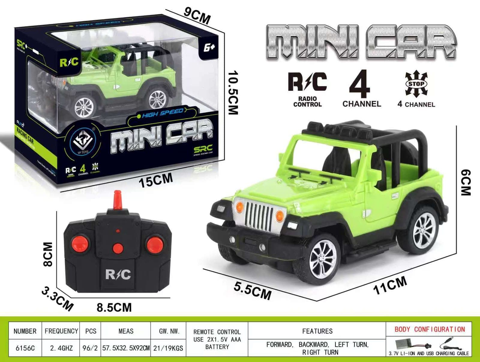 Mini Jeep RC Car | 4-Channel Remote Control Off-Road Jeep for Kids | Ages 6+ | Color as per Stock dispatched