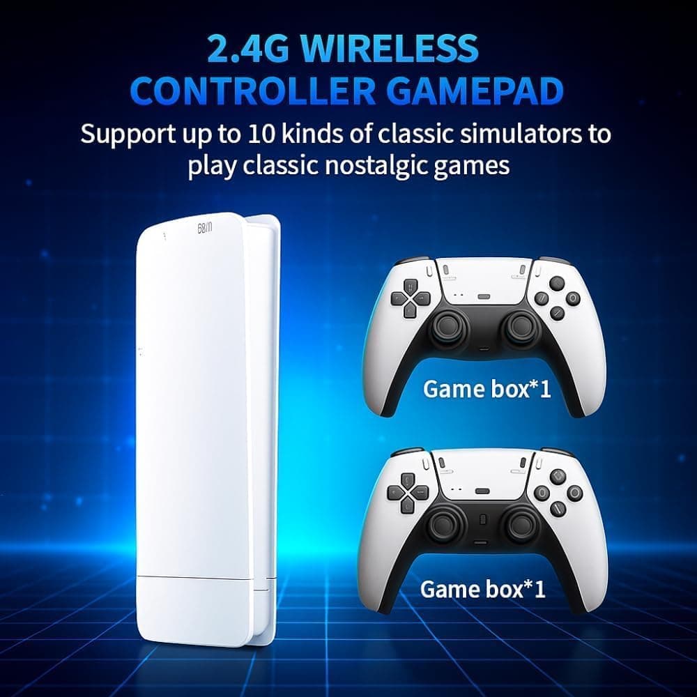 M15 RetroX Wireless Game Console, 2.4G, 24000 Games, Dual Controllers, HDMI TV Output, 128GB TF Support, Plug & Play, for Kids & Adults — view 4