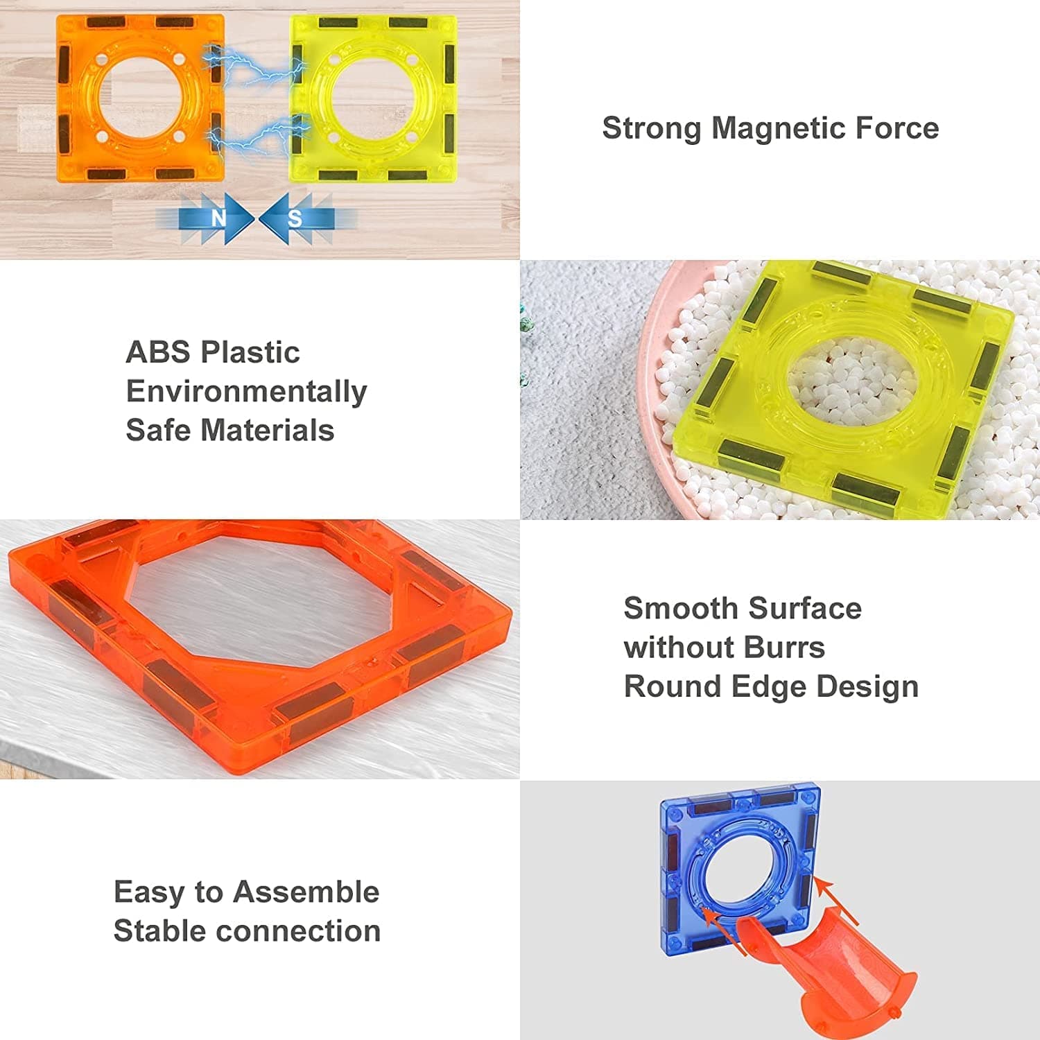 Light-Up Magnetic Blocks Marble Run Set 202 Pcs | Magnetic Tiles With Lamp & Colourful Balls | STEM Building Toy For Kids — view 7