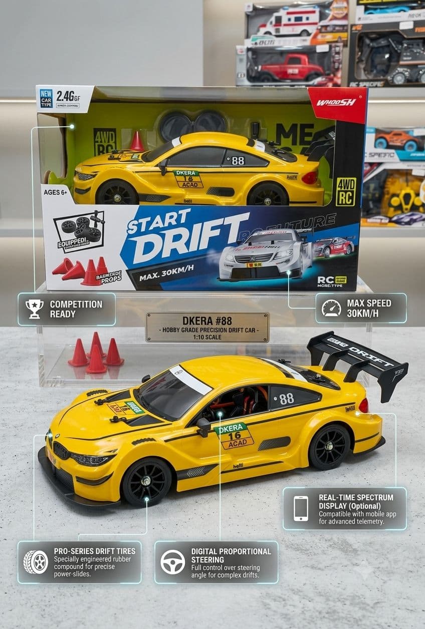30 KM Speed Hobby Grade RC Drift Car | Remote Control Drift Car for Kids