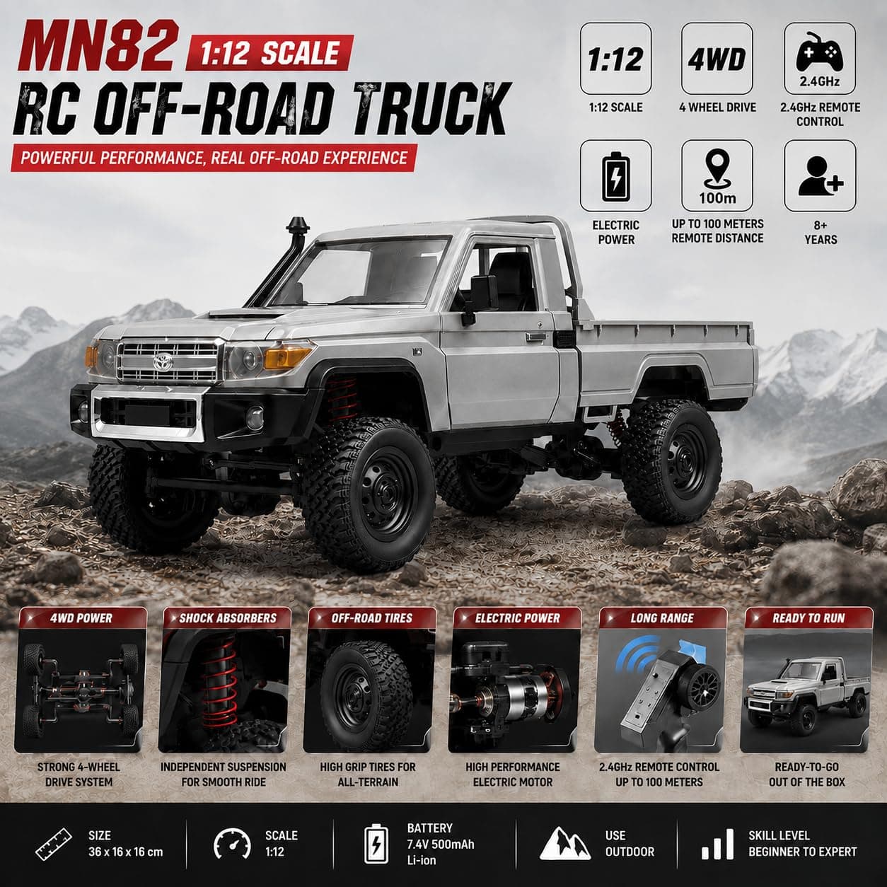 RC Hobby Grade Hilux Pickup Truck | Remote Control Truck for Kids — view 6