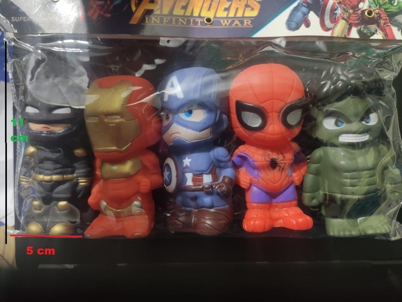 Avengers Superhero Soft Squeeze Toys Set of 5 | Hero Character Squishy Figures for Kids | Pack of 5 | Hulk IronMan SpiderMan — view 2