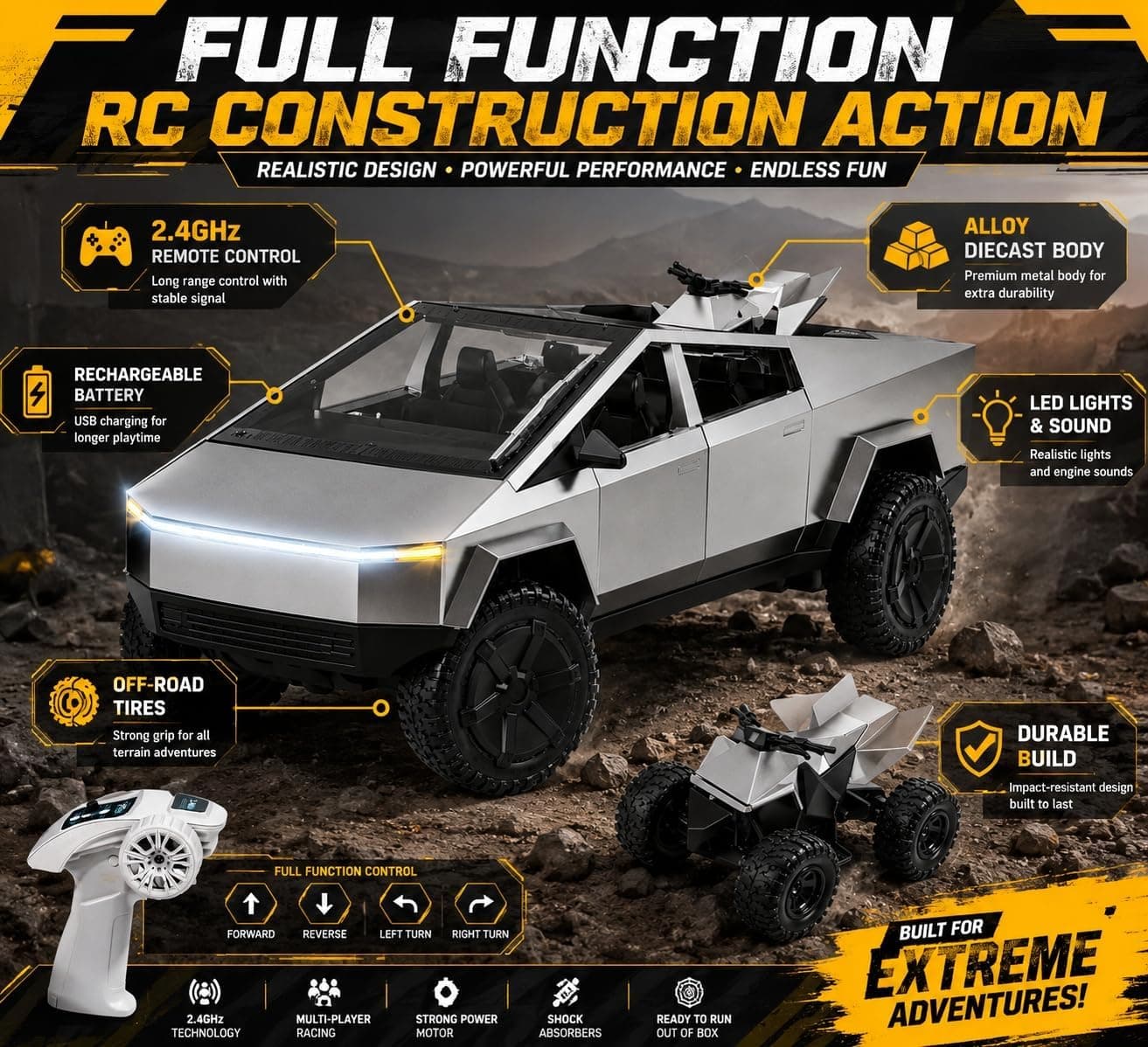RC Hobby Grade Tesla Car with Briefcase Box | Remote Control Car for Kids — view 6