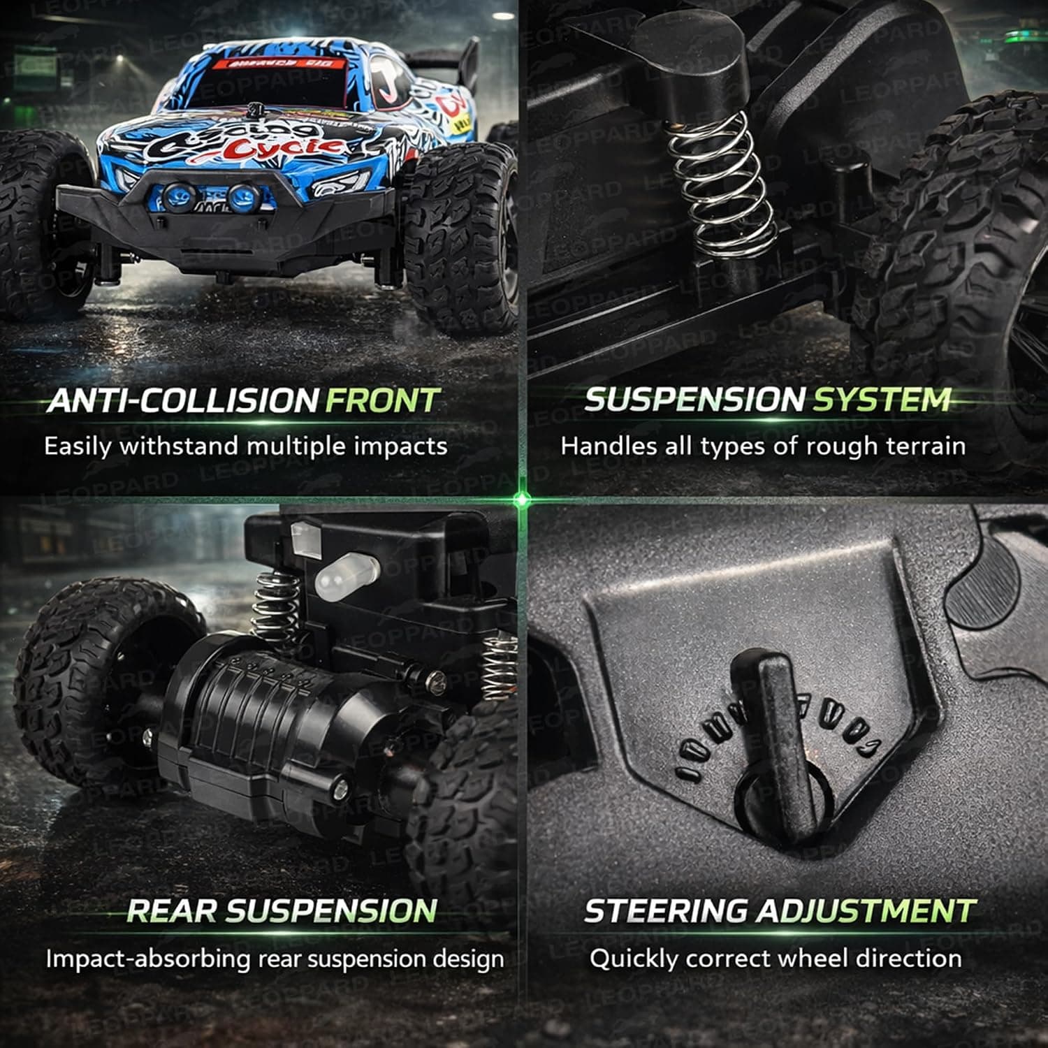 RC 4x4 Mini Off-Road Drift Car 1:32 | High-Speed Glow LED Remote Control Car | USB Rechargeable | Color as per Stock dispatched — view 4