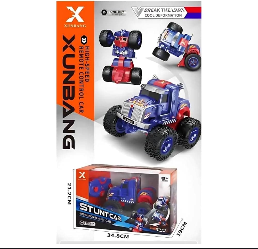 RC Stunt Deformation Truck Big Size | One-Key Transforming Monster Truck Remote Control Car | Ages 8+ — view 4