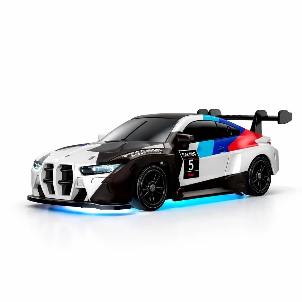 RC Metal High-Speed Drift Car 1:43 Scale (BMW M4-Style) | Alloy Remote Control Racing Car with Cones — view 4