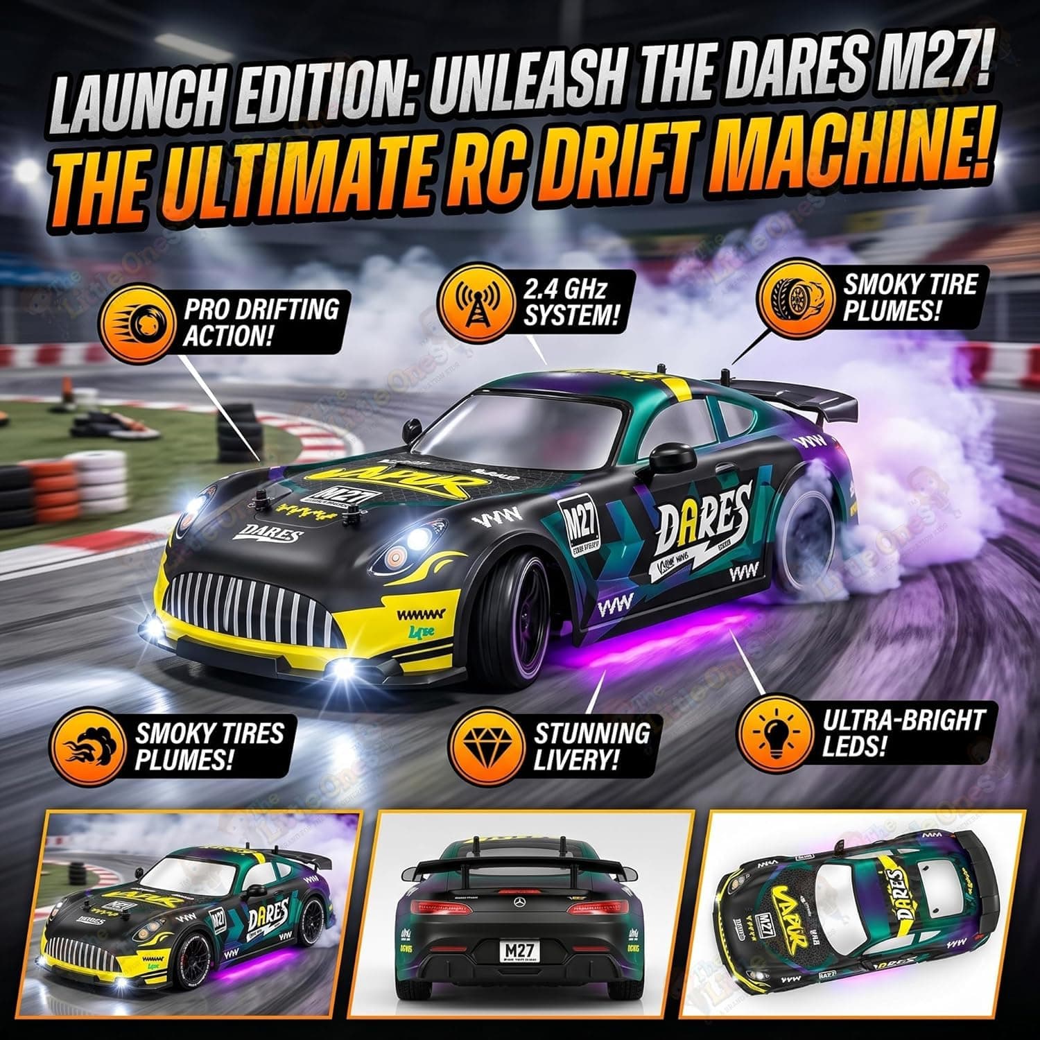RC High-Speed Drift Car Big Size 40 KMPH with Speed Control | 2.4GHz Racing Remote Control Car with Lights | Ages 6+ — view 6