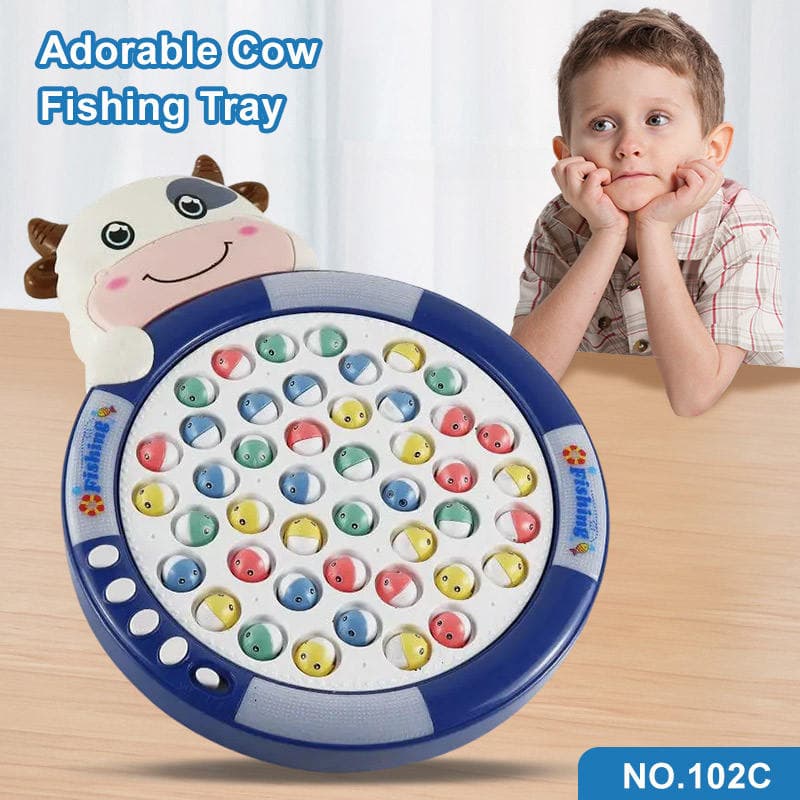 Kids Early Education Electronic Cow Rotating Fishing Platform Toy | Lighting & Music Multi-Functional Story Fishing Plate — view 2