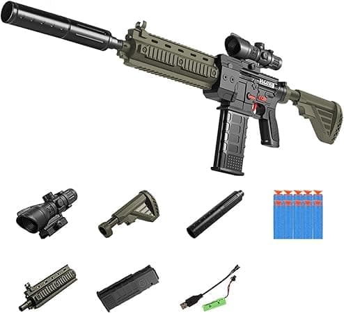 Soft Bullet Sniper with Automatic Foam Blaster 10 Balls, DIY Toy Guns KSL-416 for Boys Age 6 to 13 Years Kids — view 2