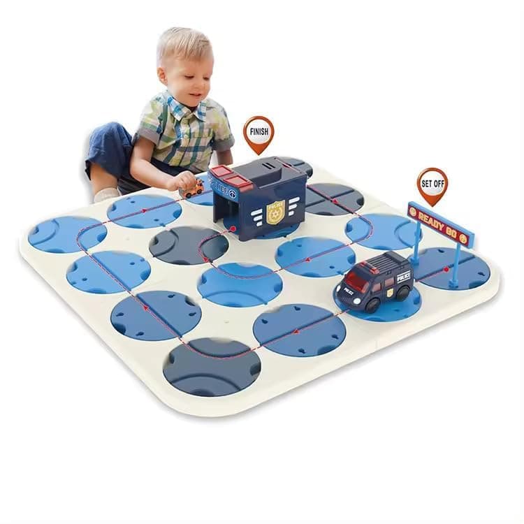 Samtop DIY Track Maze Race Car Track Building Block Educational Toy Set Tiles DIY Play Set 2 Light Up Car STEM Learning Constru Toy — view 3