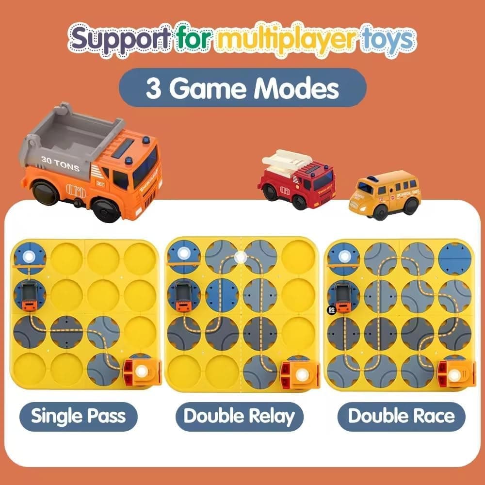 Samtop DIY Track Maze Race Car Track Building Block Educational Toy Set Tiles DIY Play Set 2 Light Up Car STEM Learning Constru Toy — view 8