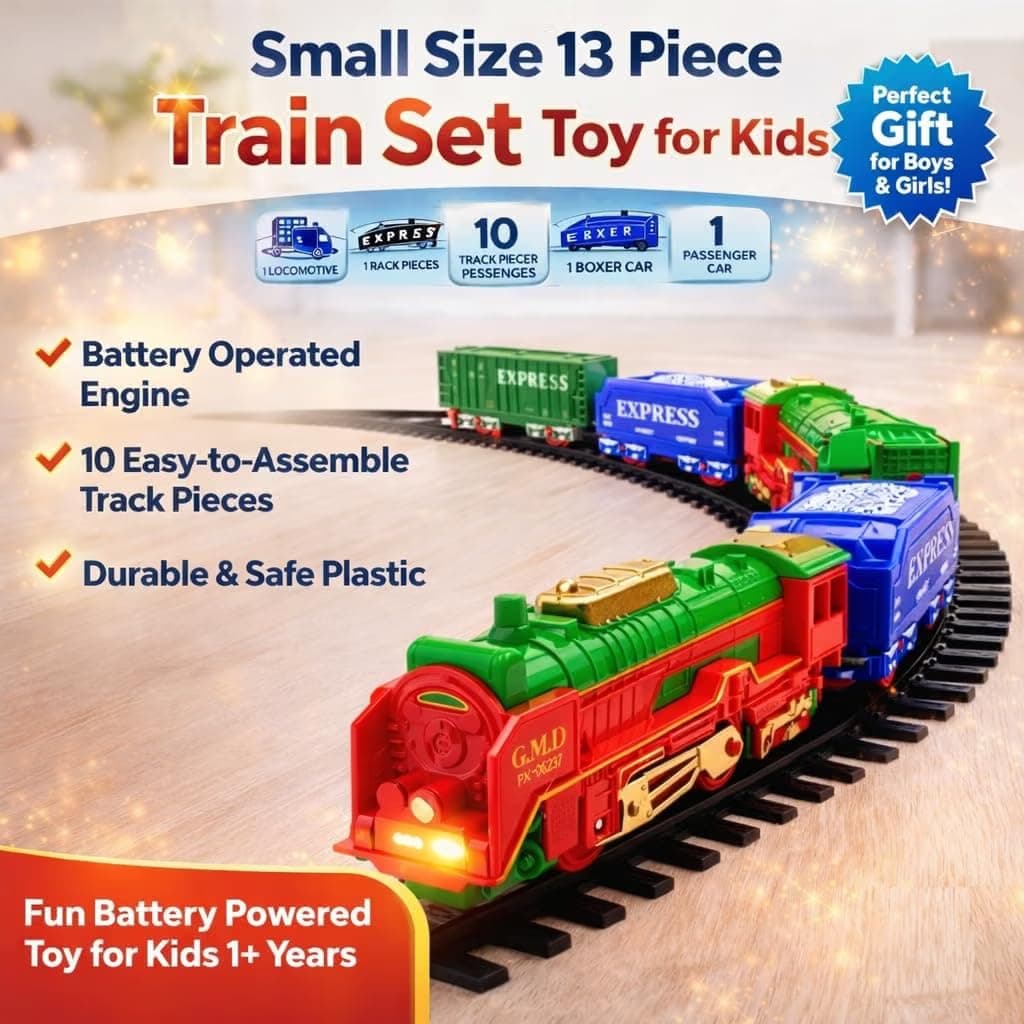 Battery Operated Train Set | Realistic Indian Passenger Train Look | Long 203 cm Track | Smooth Running Motor | Improves Imagination & Coordination (Age 3–7) — view 2