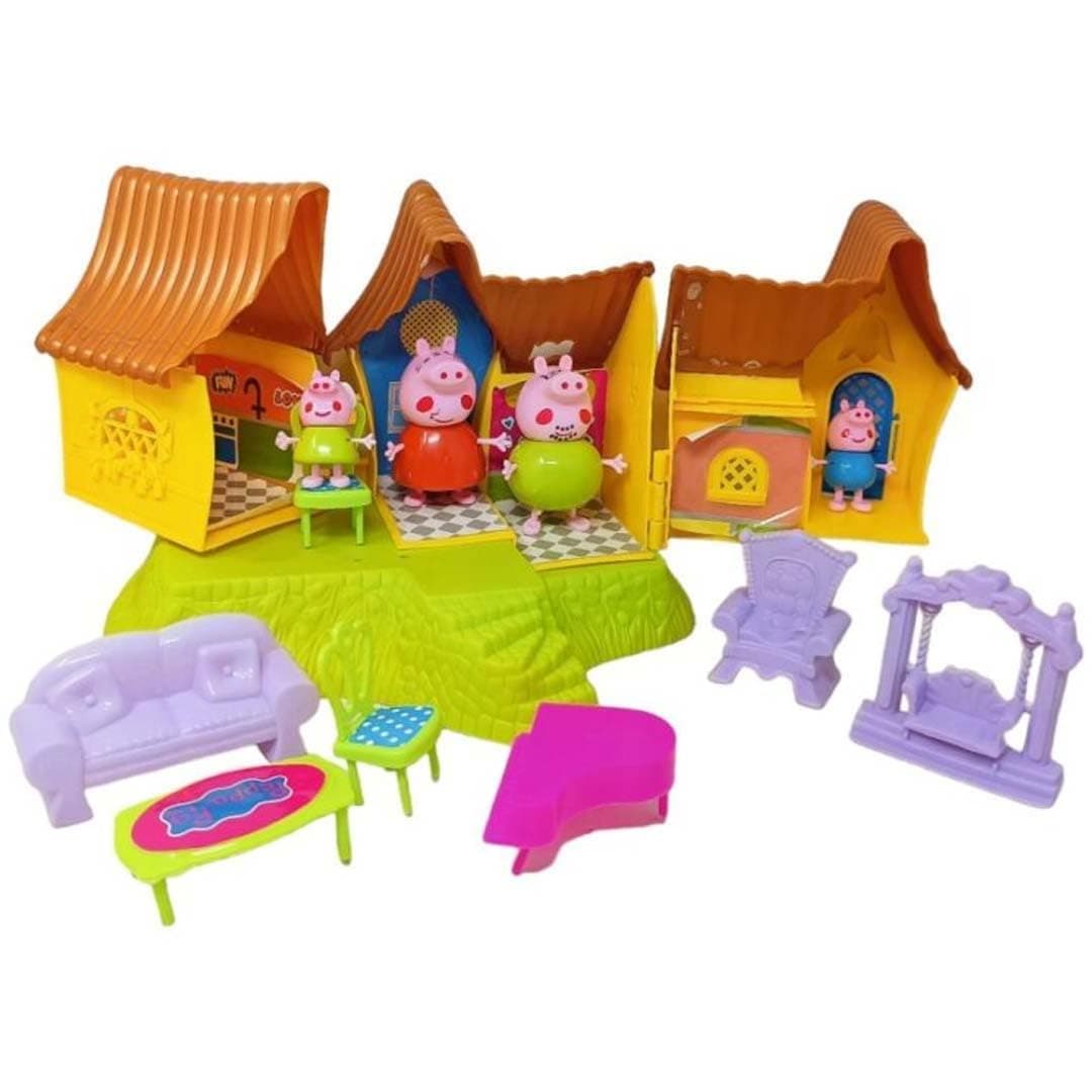 Kidoyz Peppa Pig Home Play Set for Kids | Pretend Play Doll House with Furniture & Accessories | Creative Imaginative Role Play Toy for Boys & Girls | Fun Indoor Activity & Birthday Gift — view 4