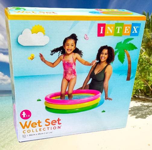Inflatable Baby Pool 3 ft (86 x 25 cm) | Soft Rainbow 3-Ring Kids Paddling Pool | Ages 1–3 | Color as per Stock dispatched — view 3