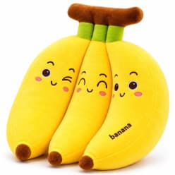 Funny Banana Plush Soft Toy | Smiling Banana Bunch Pillow Toy for Kids