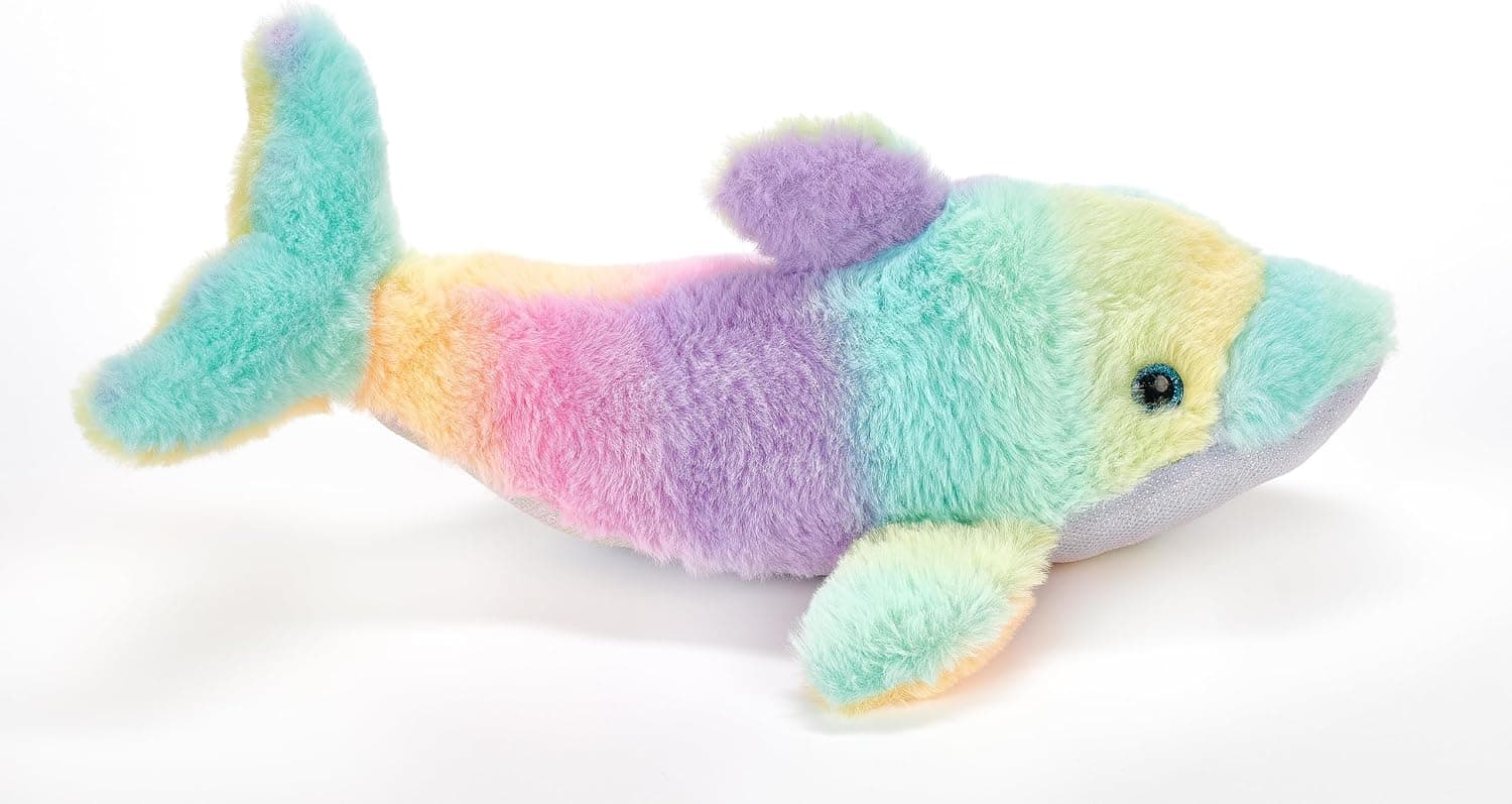 Ombre Rainbow Dolphin Soft Toy | Colourful Plush Dolphin for Kids | Huggable Gift
