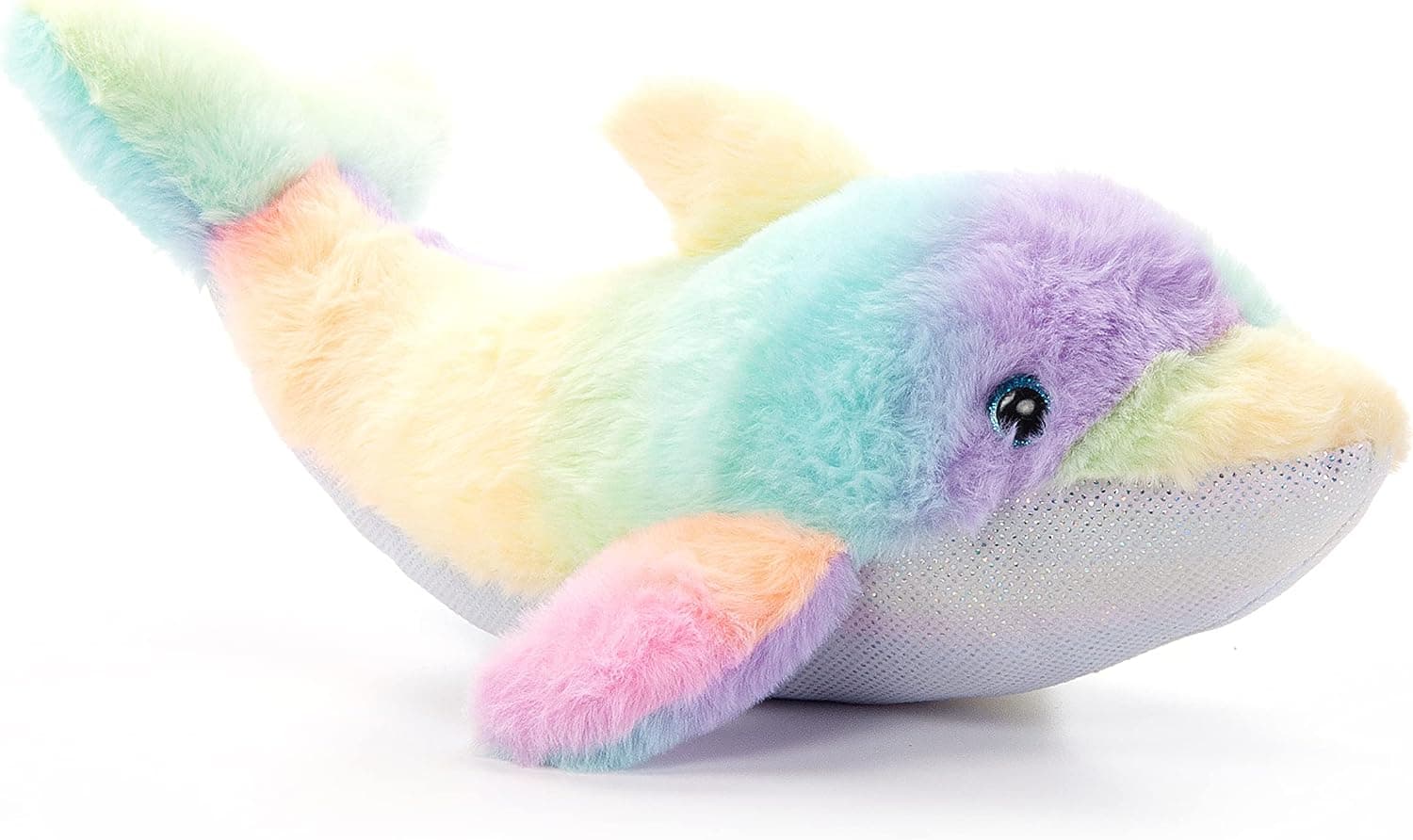 Ombre Rainbow Dolphin Soft Toy | Colourful Plush Dolphin for Kids | Huggable Gift — view 4
