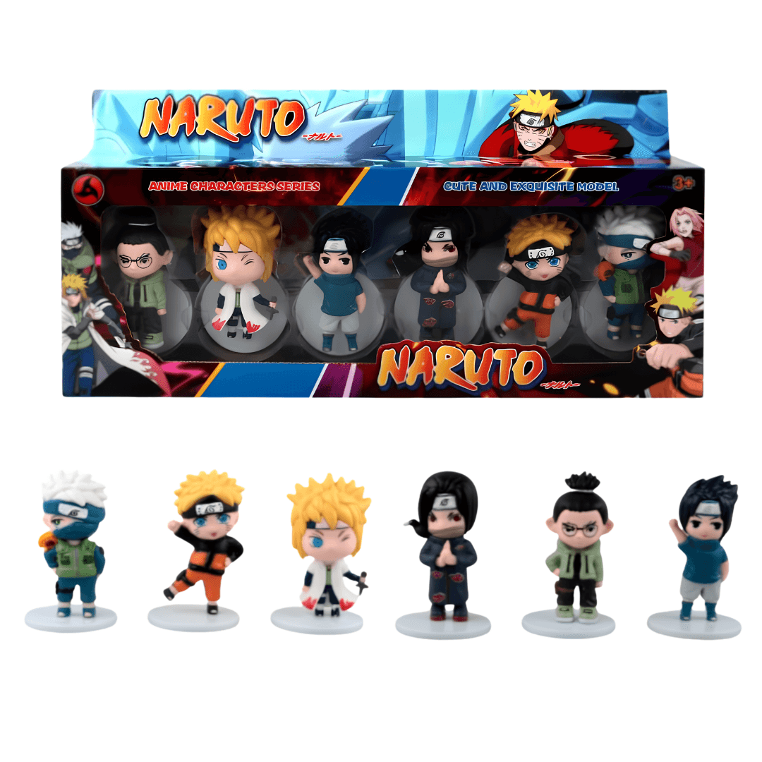 Naruto 6 Pcs Anime Figure Set | Collectible Ninja Characters Gift Box | Pack of 1 Set