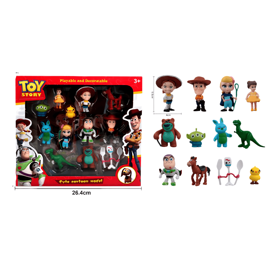 Toy Story 12 Pcs Cute Cartoon Figure Set | Playable & Decorative Gift Box | Pack of 1 Set | Buzz Lightyear Toy — view 3
