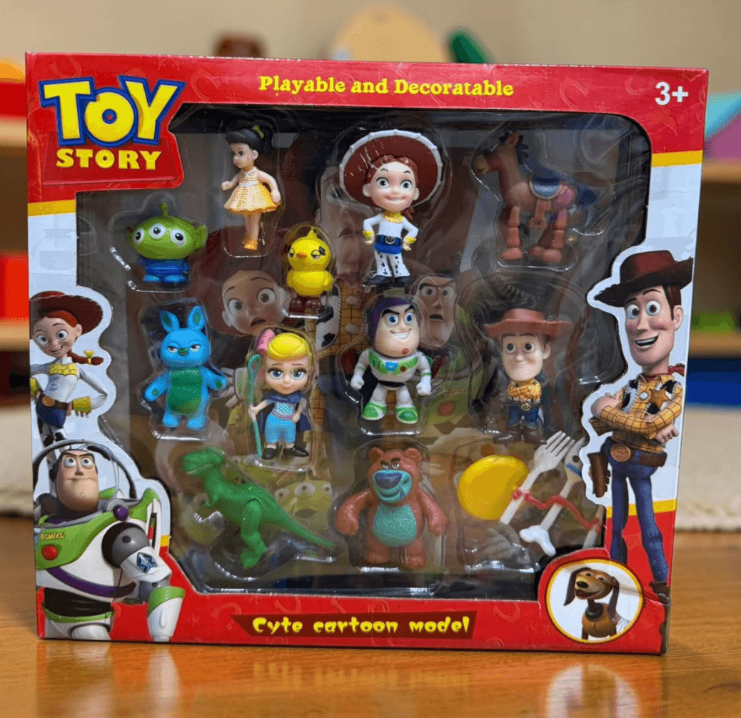 Toy Story 12 Pcs Cute Cartoon Figure Set | Playable & Decorative Gift Box | Pack of 1 Set | Buzz Lightyear Toy