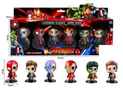 Avengers Infinity War 6 Pcs Anime Model Figure Set | Alliance Gift Box | Pack of 1 Set | Ironman, Spiderman, Hulk, Captain America, Thor
