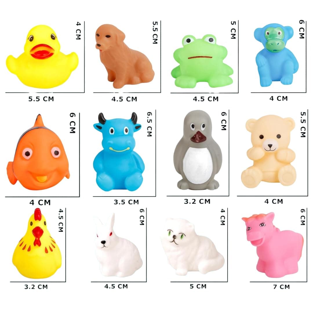Chu-Chu Squeezy Bath Toys Set of 6 Pcs | PVC Animals Squeeze Toys for Babies | Pack of 1 Set — view 3