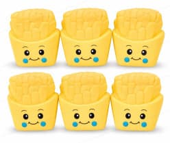 French Fries Squeezy Bath Toys Set of 3 | Soft Chu-Chu Squeeze Toys for Babies | Pack of 1 Set