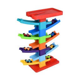 Zig-Zag Ramp Racer Big with 7 Racing Cars & 7 Colourful Ramps | Multicolour Race Track Car Ramp Toy for Kids | Pack of 1 Set
