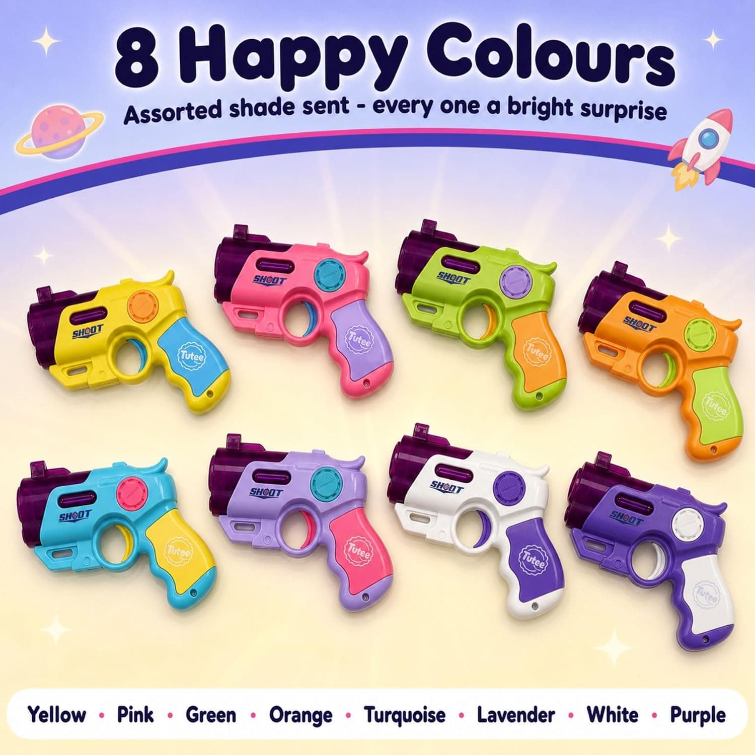Space Gun Toy with Lights & Sound for Kids | Colorful Musical Toy Blaster | Color as per Stock Dispatched | Pack of 1 Pc — view 4