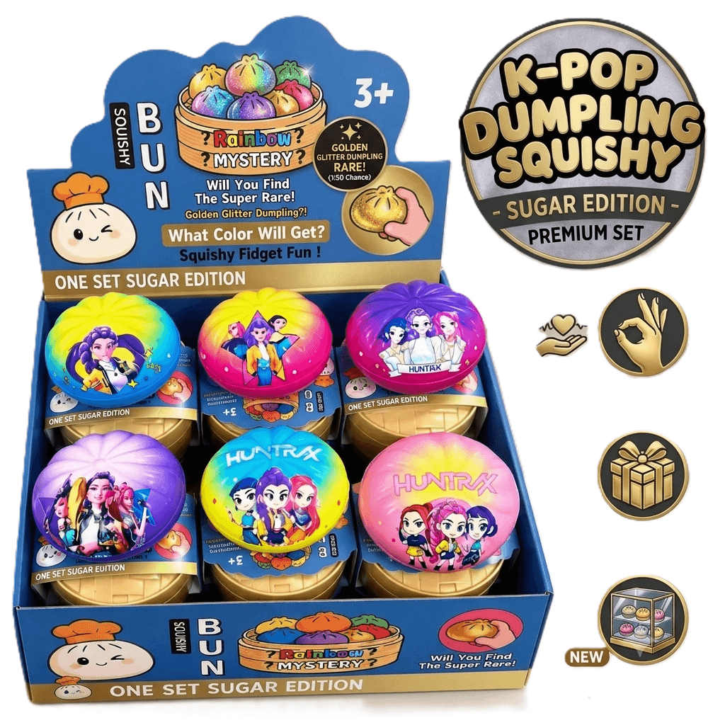 K-Pop Dumpling Squishy Bun Fidget Toy | Soft Stress Relief Squeeze Toy for Kids | Random Design as per Stock Dispatched | Pack of 1 Pc | kpop