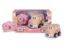 RC Cartoon Car in Soft Plastic | Cute Remote Control Piggy Car for Toddlers | Color as per Stock dispatched