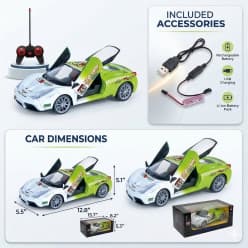 RC Gull-Wing Door Sports Car | Rechargeable Remote Control Supercar for Kids | Color as per Stock dispatched