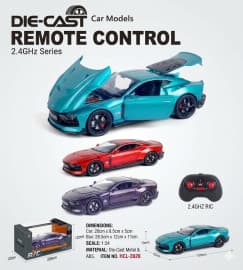 RC Die-Cast Aston-Martin-Style Supercar with Smoke Effect | 2.4GHz Remote Control Pull-Back Series Metal Car | Color as per Stock dispatched