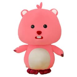Pink Beaver Plush Soft Toy | Big Cuddly Pink Bear with Buck Teeth | Super Soft Gift for All Ages
