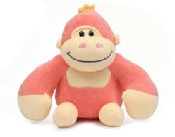 Cute Monkey Soft Toy | Red Plush Monkey with Crown | Huggable Gift for Kids