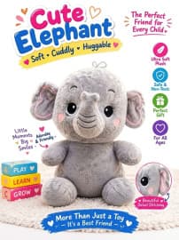 Cute Elephant Soft Toy | Grey Plush Elephant Teddy for Kids | Huggable Gift
