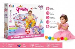 Princess Hexagon Ball Pool Play Tent with 40 Balls | Foldable Ball Pit for Kids | Ages 2+